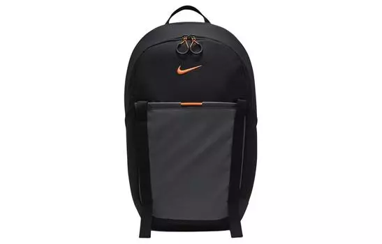 Nike Тканевый рюкзак, стандартный, унисекс, черный, угольный, оранжевый