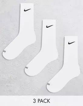 Nike Training — Everyday Cushioned Plus — набор из 3 пар белых мягких носков