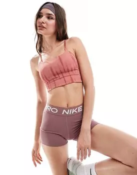 Nike Training - One - Легкий спортивный бюстгальтер с розовым узором