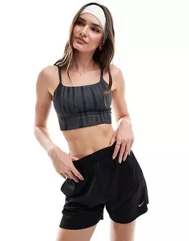 Nike Training – One – Спортивный бюстгальтер черного цвета с узором и легкой поддержкой