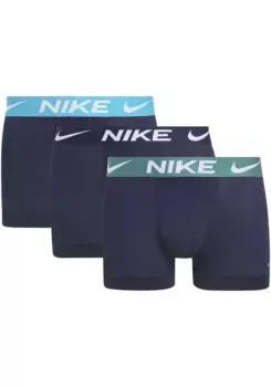 NIKE Underwear Trunk (упаковка, 3 шт.), с контрастной фирменной этикеткой, цвет Obsidn-Dsty Ccts/Bicstal/Obsidn