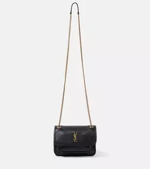 Niki Mini кожаная сумка через плечо Saint Laurent, нуар