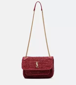 Ники Мини рафия сумка через плечо Saint Laurent, Raspberry Pink
