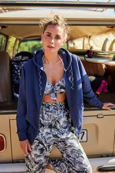 Nikki синяя женская толстовка из натурального хлопка на молнии Animal, синий