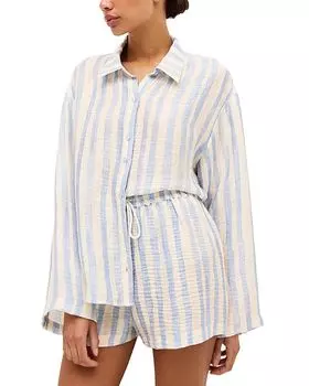 Нико Полосатая Пляжная Рубашка Marie Oliver, синий