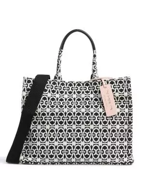 Никогда без сумки-шоппер с монограммой из текстиля Coccinelle, черный