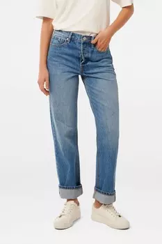 Николь подвернутые прямые джинсы Forever New, синий