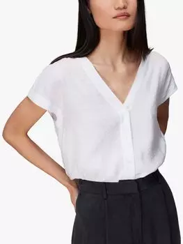 Никола блузка с V-образным вырезом Whistles, белый