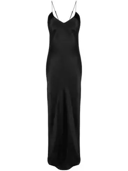 Nili Lotan шелковое платье Cami, черный