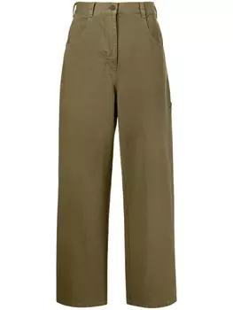 Nili Lotan широкие джинсы с завышенной талией, зеленый