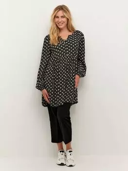 Nilia Янтарный топ-туника KAFFE, черный/мел