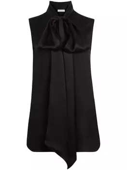 Nina Ricci атласная блузка с бантом, черный
