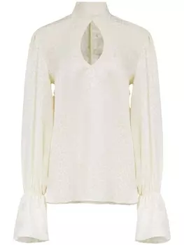 Nina Ricci атласная блузка с леопардовым принтом, нейтральный цвет