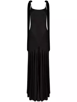 Nina Ricci атласное платье макси, черный
