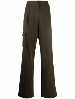 Nina Ricci брюки карго широкого кроя, зеленый