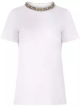 Nina Ricci декорированная футболка, белый