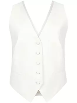 Nina Ricci драпированный жилет с открытой спиной, белый