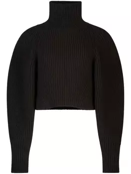 Nina Ricci джемпер фактурной вязки в рубчик, черный