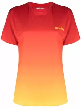 Nina Ricci футболка с эффектом градиента, красный
