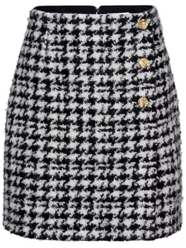 Nina Ricci мини-юбка А-силуэта в ломаную клетку, черный