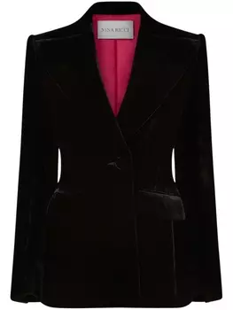 Nina Ricci однобортный бархатный пиджак, черный