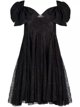 Nina Ricci платье мини с цветочным кружевом, черный