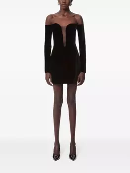 Nina Ricci платье мини с открытыми плечами, черный