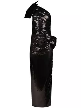 Nina Ricci платье на одно плечо с пайетками, черный