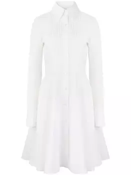 Nina Ricci поплиновое платье-рубашка со складками, белый