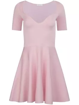 Nina Ricci расклешенное платье мини с вырезом в форме сердца, розовый