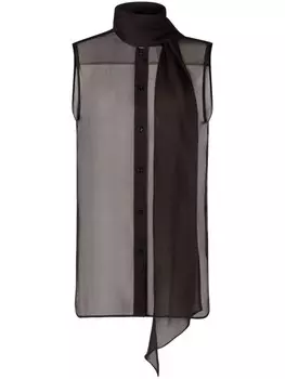 Nina Ricci рубашка без рукавов с бантом, черный