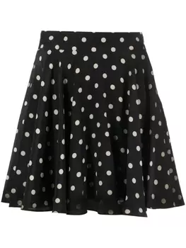 Nina Ricci шелковая юбка мини в горох, черный