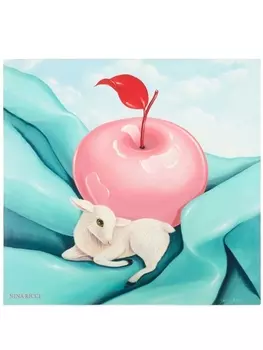 Nina Ricci шелковый платок с принтом The Apple And The Lamb, синий