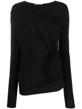 Nina Ricci топ из джерси с узлом спереди, черный