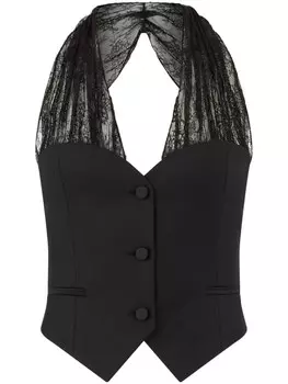 Nina Ricci топ с кружевными бретелями, черный