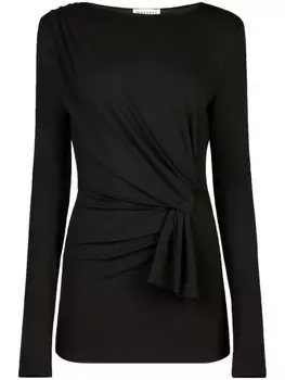 Nina Ricci топ с запахом и длинными рукавами, черный