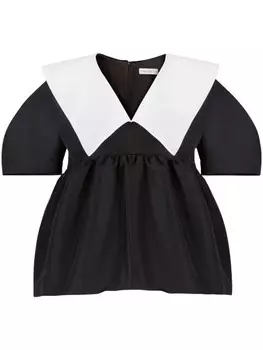Nina Ricci топ Taffeta с V-образным вырезом, черный