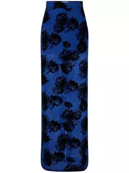 Nina Ricci юбка макси с цветочным принтом, синий