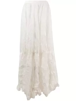 Nina Ricci юбка с завышенной талией и жатым эффектом, белый