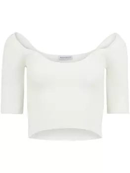Nina Ricci укороченный топ с вырезом в форме сердца, белый