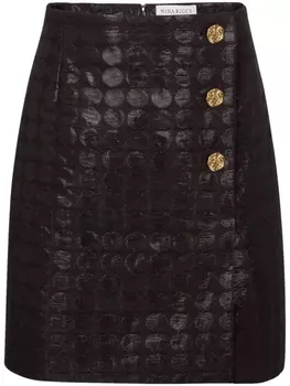 Nina Ricci жаккардовая юбка мини в горох, черный