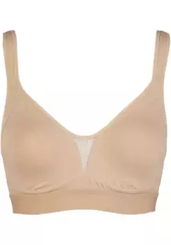 Nina Von C. Бюстгальтер без косточек с мягким тканым поясом, карамель