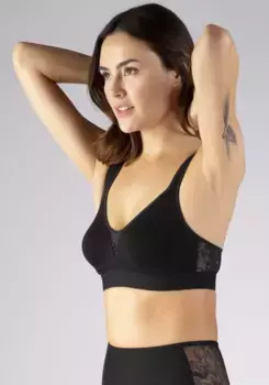 Nina Von C. Бюстгальтер без косточек с мягким тканым поясом, черный