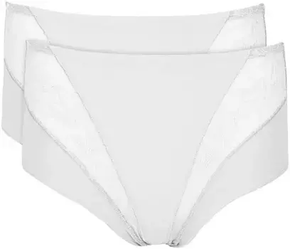 Nina Von C. Трусики с поясом (2 шт. в упаковке), с кружевной вставкой, белый