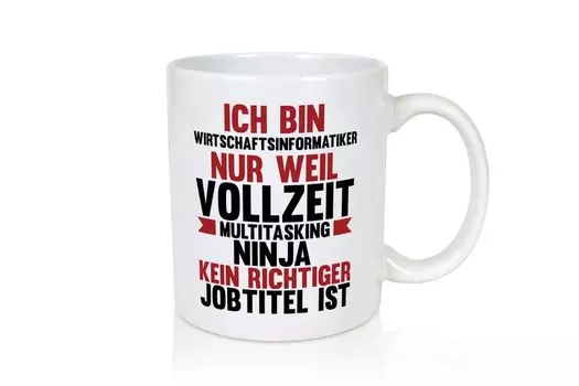 Ниндзя, работающий полный рабочий день: специалист по бизнес-информации — белая кружка LieblingsPrint24