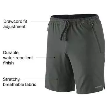 Nine Trails, шорты, мужчины Patagonia, цвет Forge Grey