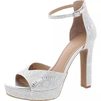 Ninel 5 женские босоножки на платформе с металлическим принтом и стразами INC, цвет pearl bling