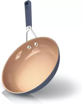 Ninja CW40020 Керамическая сковорода диаметром 8 дюймов с увеличенным сроком службы и удобной ручкой, Navy Blue