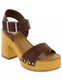 NIRA женские туфли из искусственной кожи с ремешком на щиколотке и блочным каблуком Mia, цвет cognac