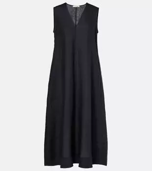 Ниша льняное миди-платье Asceno, черный